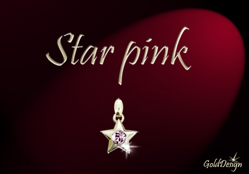 Star pink - přívěsek zlacený